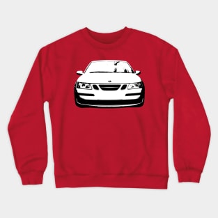 Saab 9-3 1st generation classic car black/white monoblock Crewneck Sweatshirt